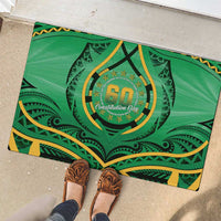 Cook Islands Constitution Day Rubber Doormat 60th Anniversary - Polynesian Pride
