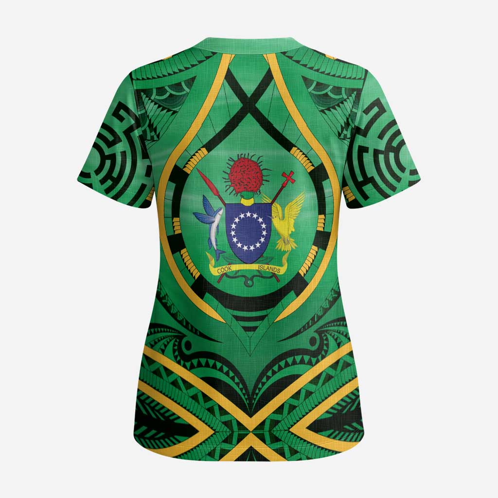 Cook Islands Constitution Day Scrub Top 60th Anniversary - Polynesian Pride