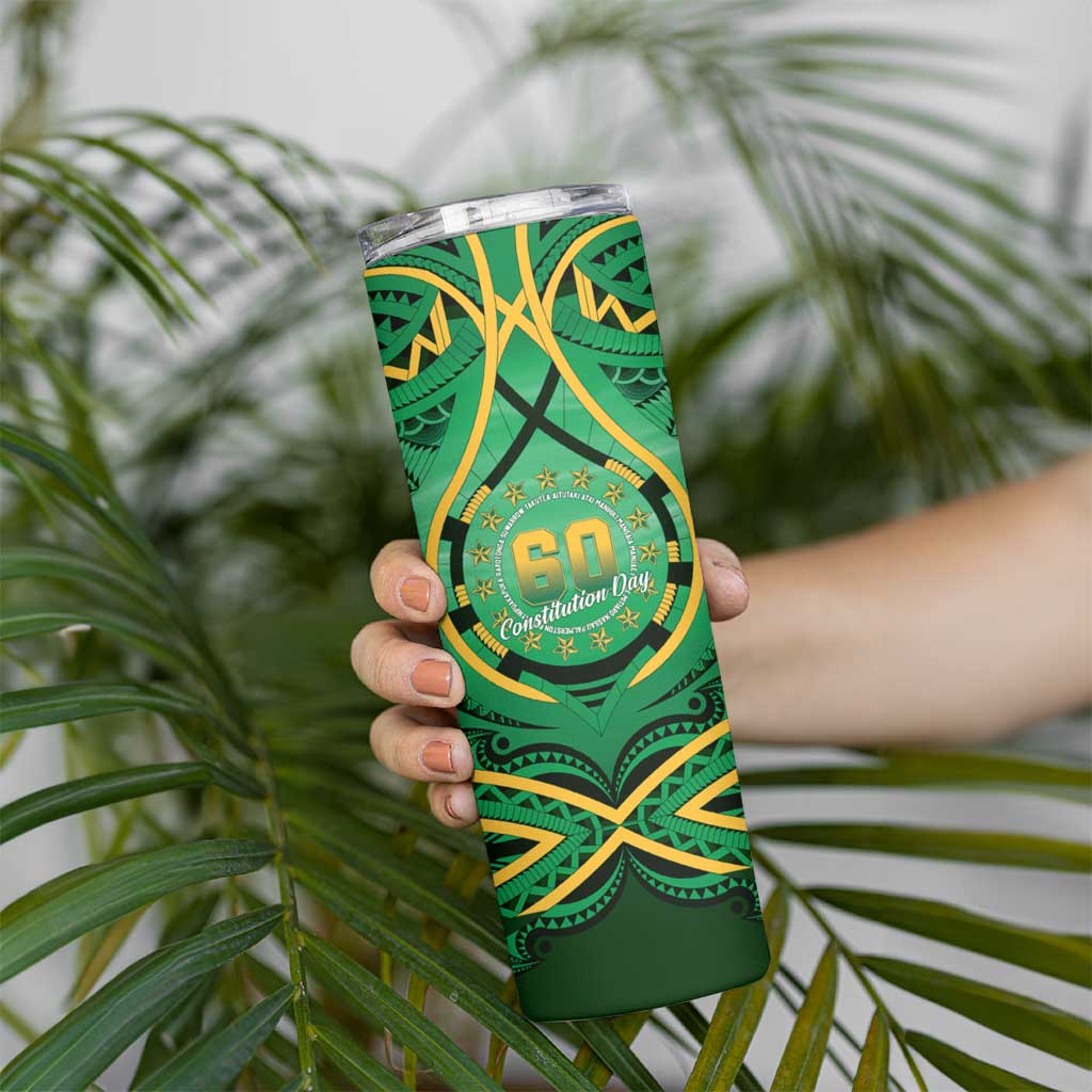 Cook Islands Constitution Day Skinny Tumbler 60th Anniversary - Polynesian Pride