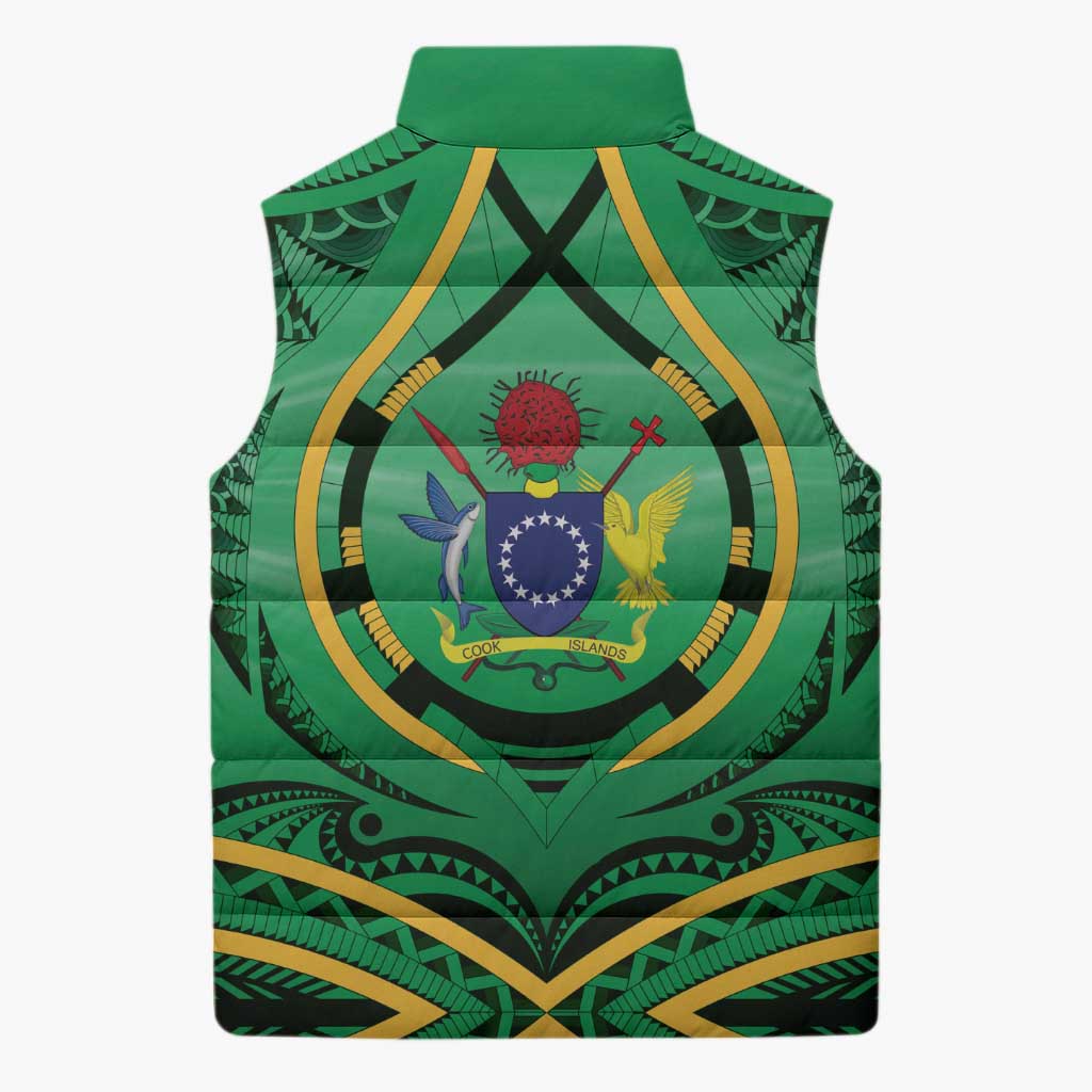 Cook Islands Constitution Day Sleeveless Puffer Jacket 60th Anniversary - Polynesian Pride