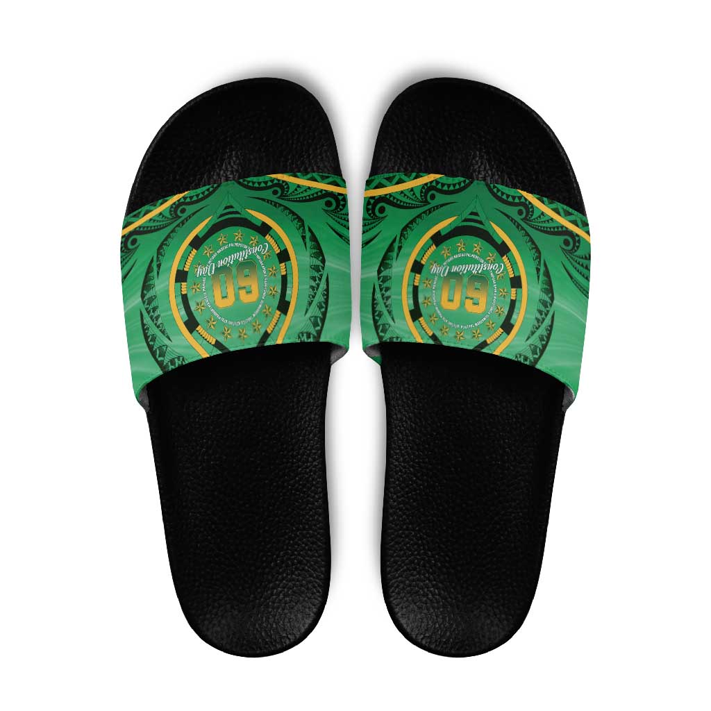 Cook Islands Constitution Day Slide Sandals 60th Anniversary - Polynesian Pride