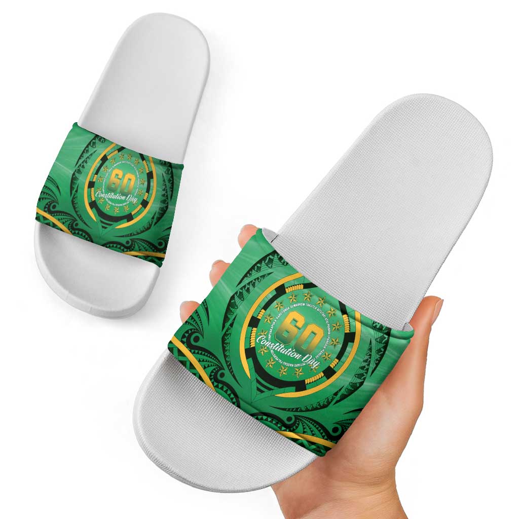 Cook Islands Constitution Day Slide Sandals 60th Anniversary - Polynesian Pride