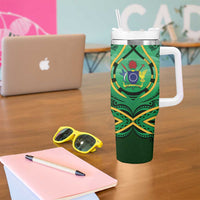 Cook Islands Constitution Day Tumbler With Handle 60th Anniversary - Polynesian Pride