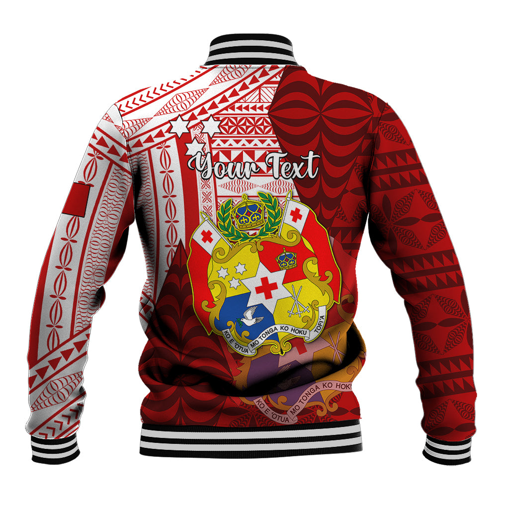 Personalized Tonga Niuas Baseball Jacket White Tailed Tropicbird With Ngatu Pattern LT05 - Polynesian Pride