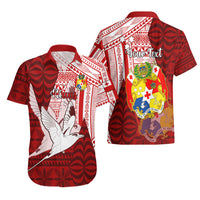 Personalized Tonga Niuas Hawaiian Shirt White Tailed Tropicbird With Ngatu Pattern LT05 - Polynesian Pride