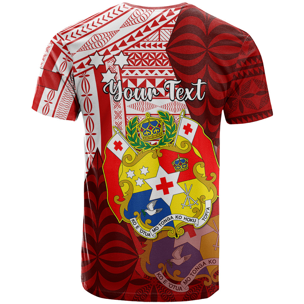 Personalized Tonga Niuas T Shirt White Tailed Tropicbird With Ngatu Pattern LT05 - Polynesian Pride