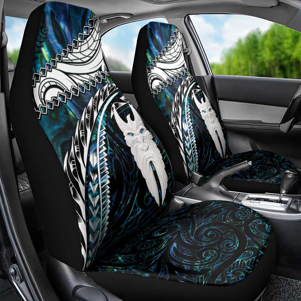 New Zealand Aotearoa Car Seat Cover Maori Hei Rehua Paua Shell Glitter Green