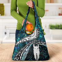 New Zealand Aotearoa Grocery Bag Maori Hei Rehua Paua Shell Glitter Green