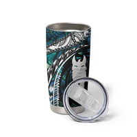 New Zealand Aotearoa Tumbler Cup Maori Hei Rehua Paua Shell Glitter Green