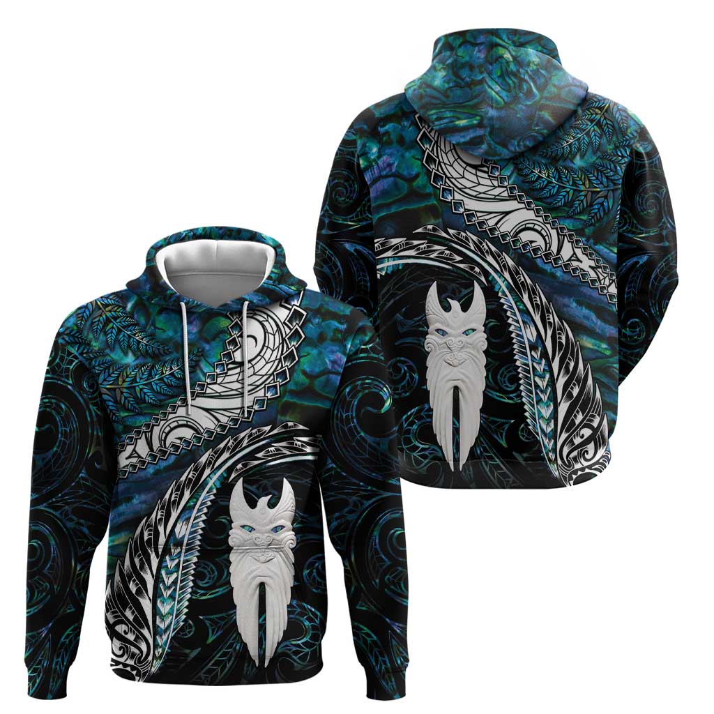 New Zealand Aotearoa Zip Hoodie Maori Hei Rehua Paua Shell Glitter Green