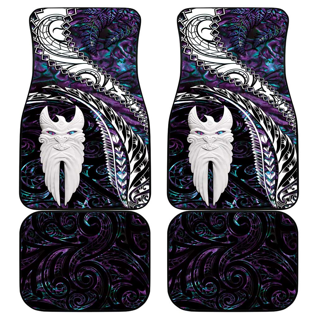 New Zealand Aotearoa Car Mats Maori Hei Rehua Paua Shell Glitter Purple