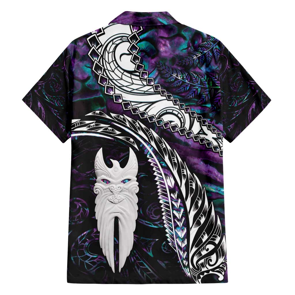 New Zealand Aotearoa Family Matching Long Sleeve Bodycon Dress and Hawaiian Shirt Maori Hei Rehua Paua Shell Glitter Purple