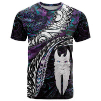 New Zealand Aotearoa T Shirt Maori Hei Rehua Paua Shell Glitter Purple