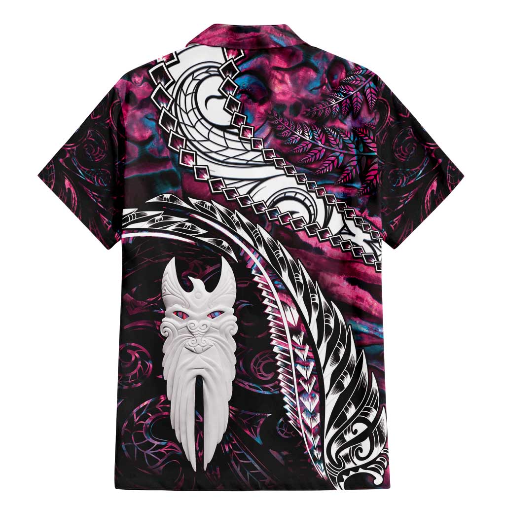 New Zealand Aotearoa Family Matching Mermaid Dress and Hawaiian Shirt Maori Hei Rehua Paua Shell Glitter Pink