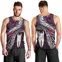 New Zealand Aotearoa Men Tank Top Maori Hei Rehua Paua Shell Glitter Pink