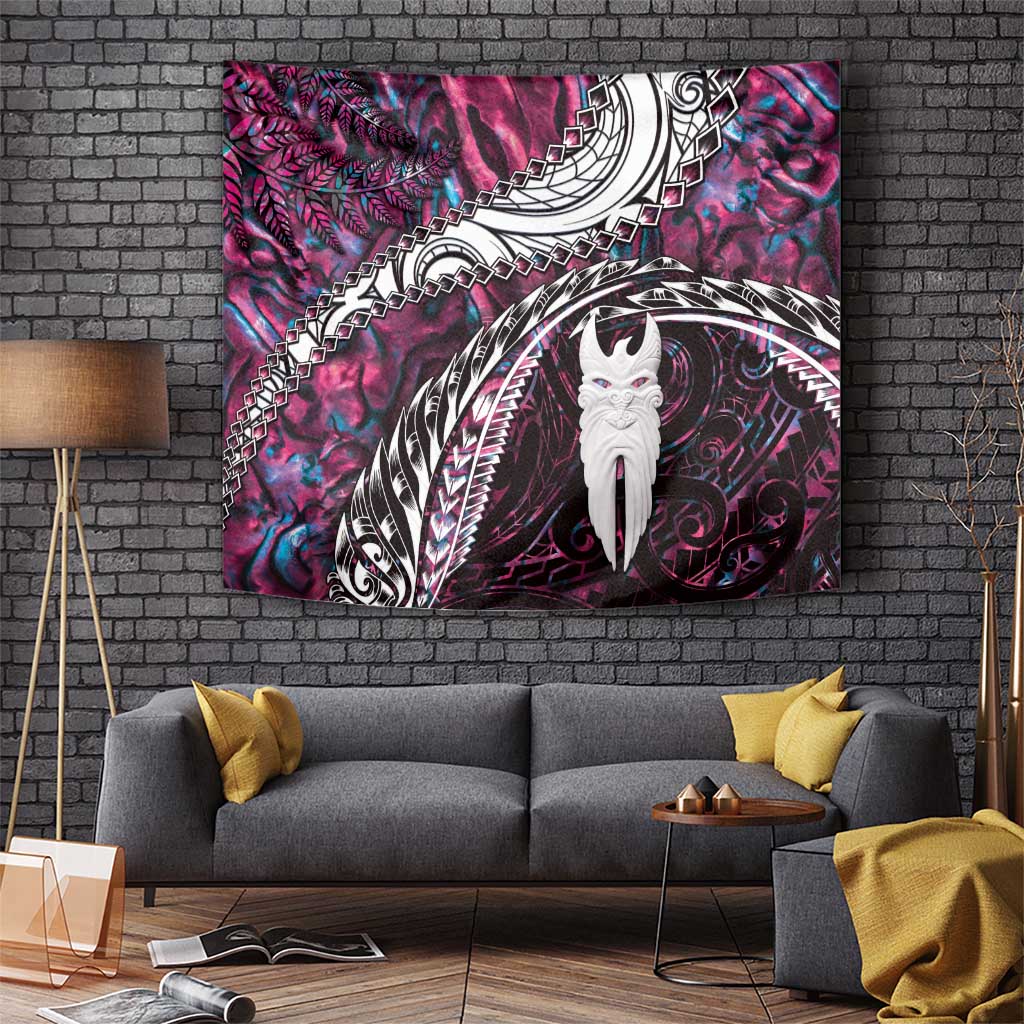 New Zealand Aotearoa Tapestry Maori Hei Rehua Paua Shell Glitter Pink LT05 - Polynesian Pride