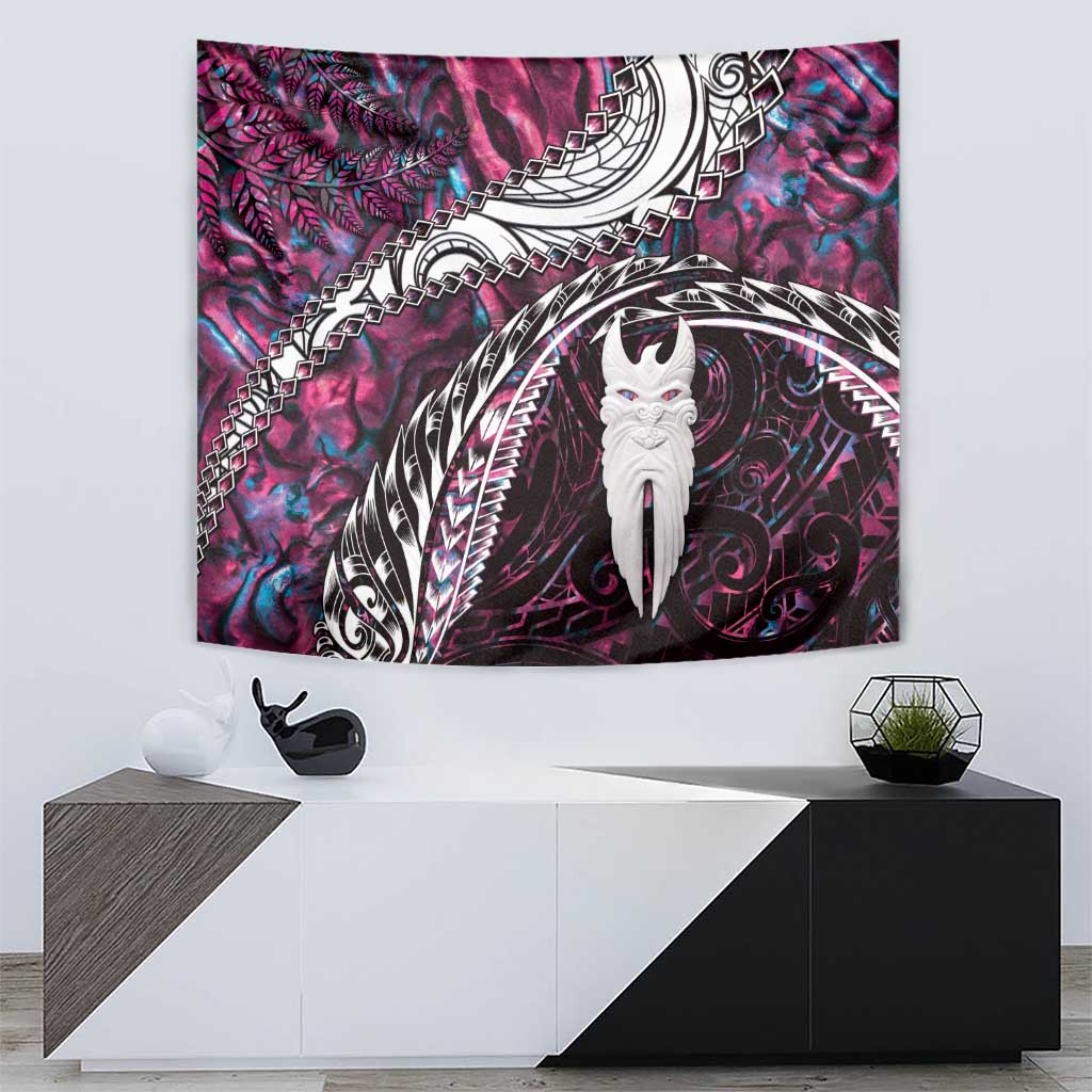 New Zealand Aotearoa Tapestry Maori Hei Rehua Paua Shell Glitter Pink LT05 - Polynesian Pride