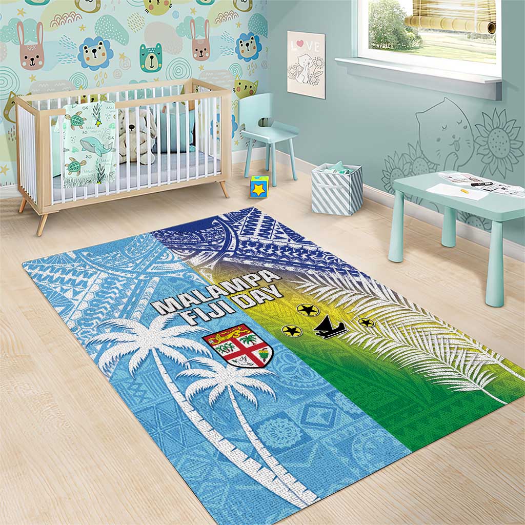 Happy Malampa Fiji Day Area Rug Half Mix Style