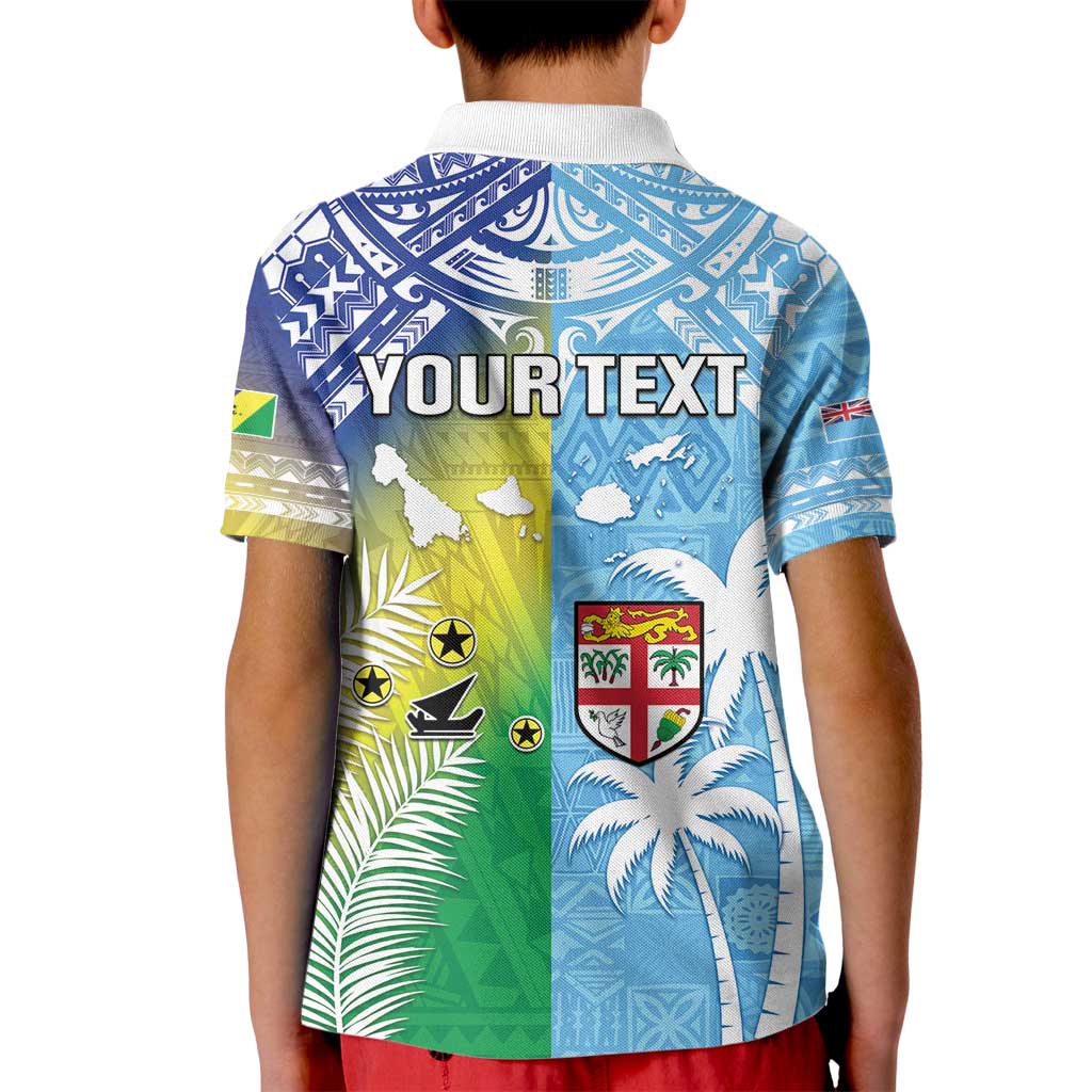 Personalised Happy Malampa Fiji Day Kid Polo Shirt Half Mix Style LT05 - Polynesian Pride