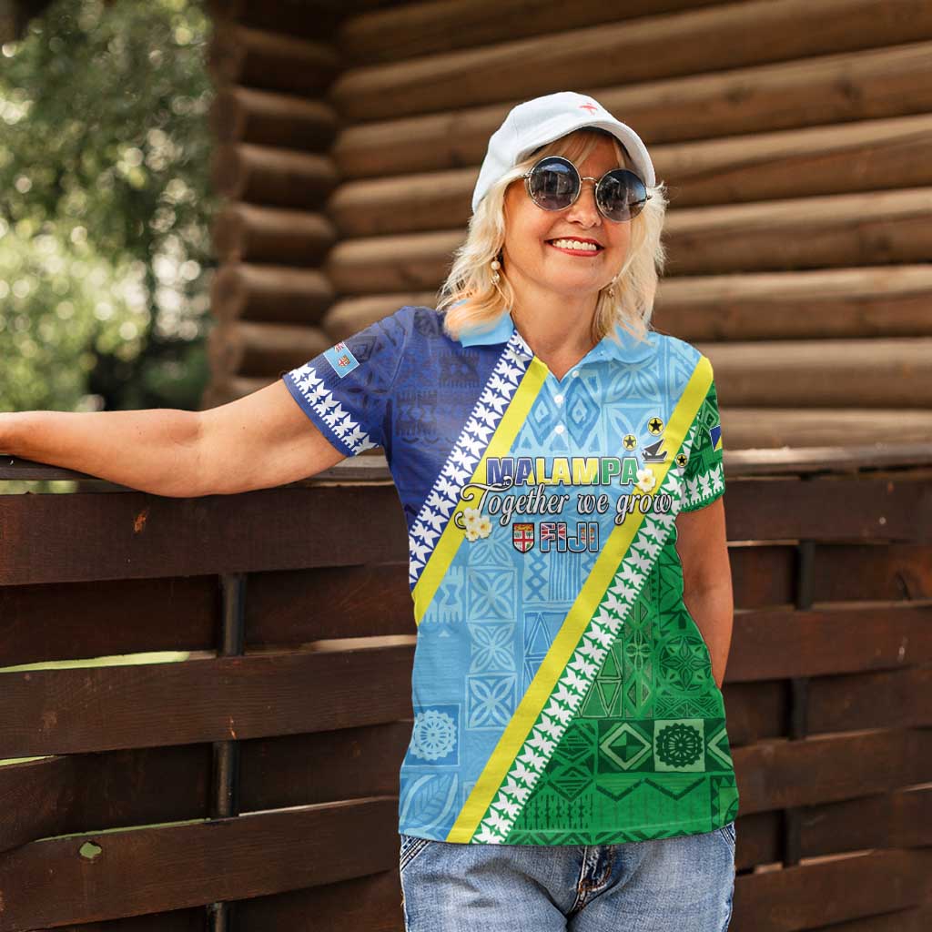 Love Malampa Fiji Day Women Polo Shirt Together We Grow