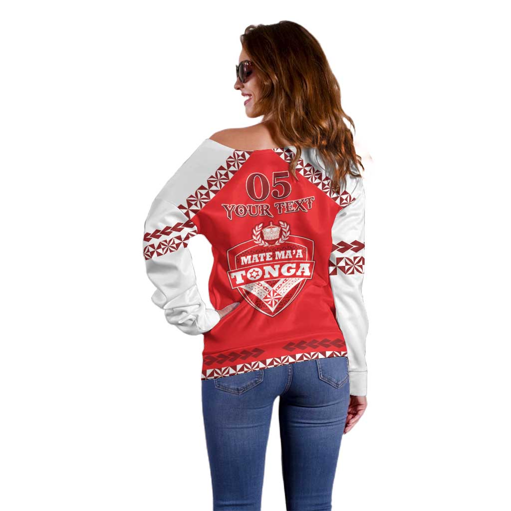 Custom Tonga Mate Maa Rugby Off Shoulder Sweater Go Champions