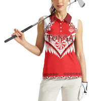 Custom Tonga Mate Maa Rugby Women Sleeveless Polo Shirt Go Champions LT05 - Polynesian Pride