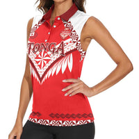 Custom Tonga Mate Maa Rugby Women Sleeveless Polo Shirt Go Champions LT05 - Polynesian Pride