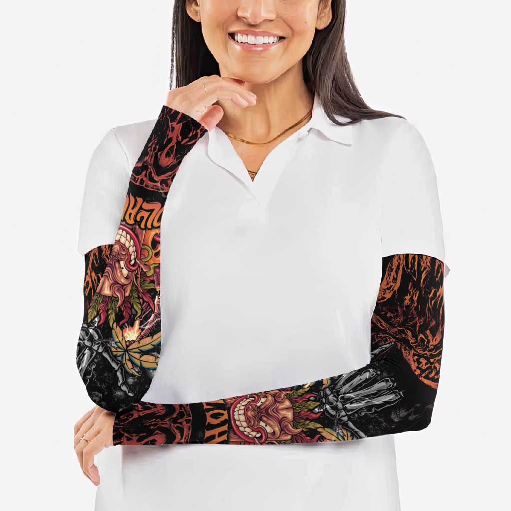 Aloha Halloween Arm Sleeves Horror Tiki Heavy Metal Style - Polynesian Pride