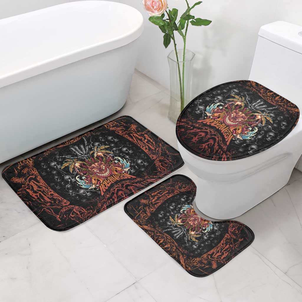 Aloha Halloween Bathroom Set Horror Tiki Heavy Metal Style - Polynesian Pride