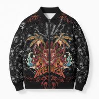 Aloha Halloween Bomber Puffer Jacket Horror Tiki Heavy Metal Style - Polynesian Pride