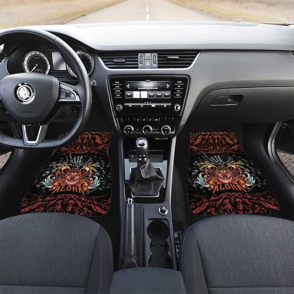 Aloha Halloween Car Mats Horror Tiki Heavy Metal Style - Polynesian Pride