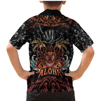 Aloha Halloween Family Matching Mermaid Dress and Hawaiian Shirt Horror Tiki Heavy Metal Style - Polynesian Pride