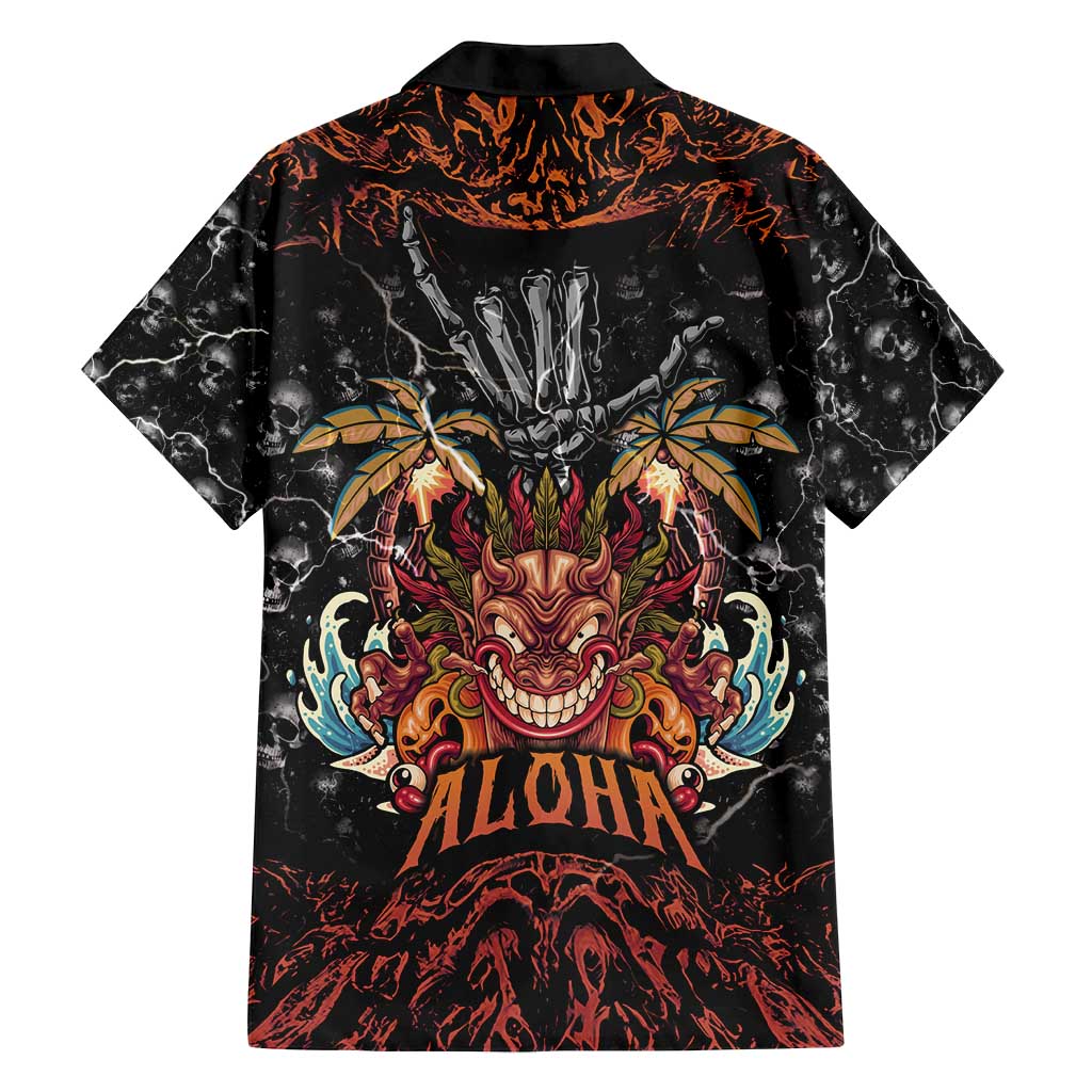 Aloha Halloween Family Matching Puletasi and Hawaiian Shirt Horror Tiki Heavy Metal Style - Polynesian Pride