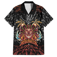Aloha Halloween Family Matching Short Sleeve Bodycon Dress and Hawaiian Shirt Horror Tiki Heavy Metal Style - Polynesian Pride