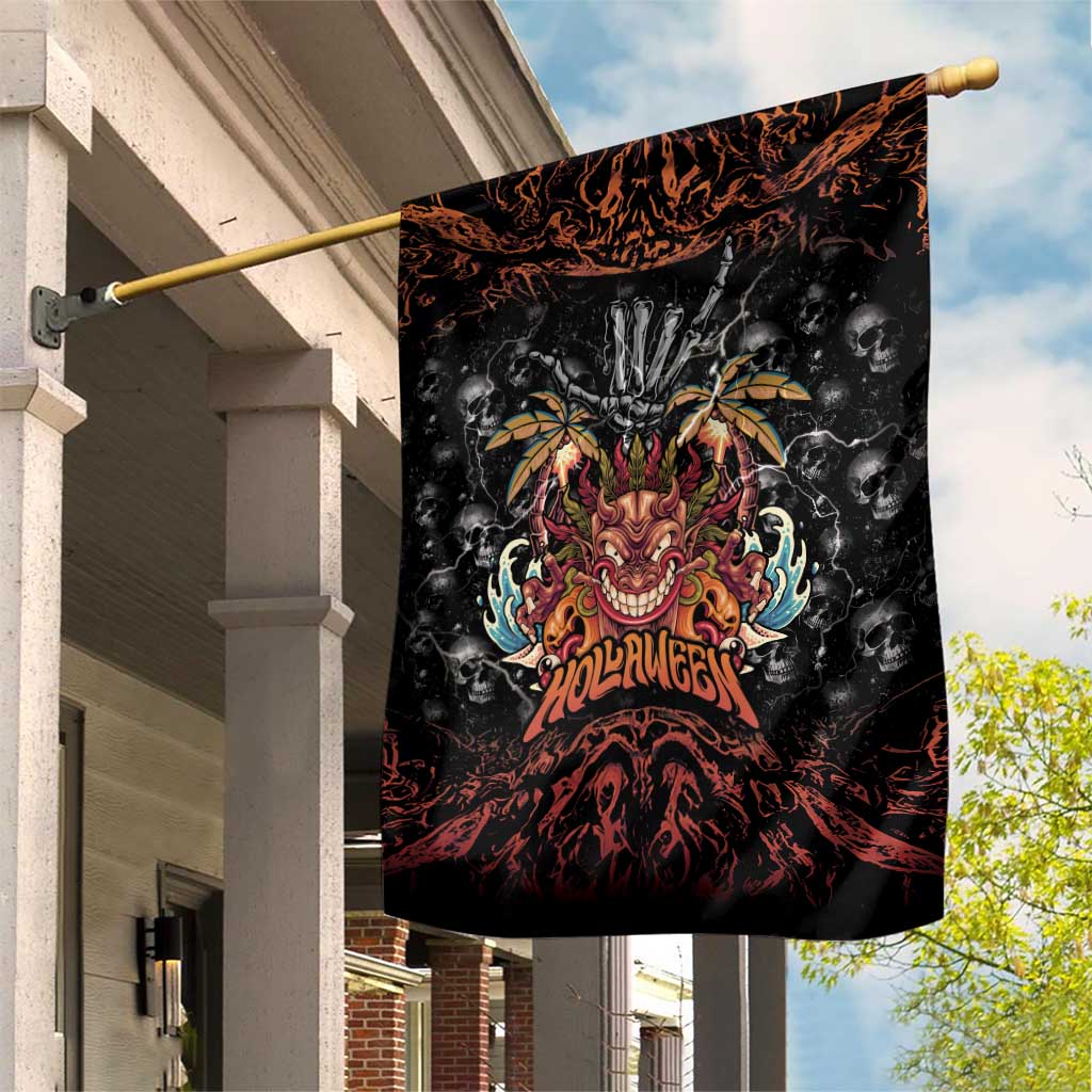Aloha Halloween Garden Flag Horror Tiki Heavy Metal Style - Polynesian Pride