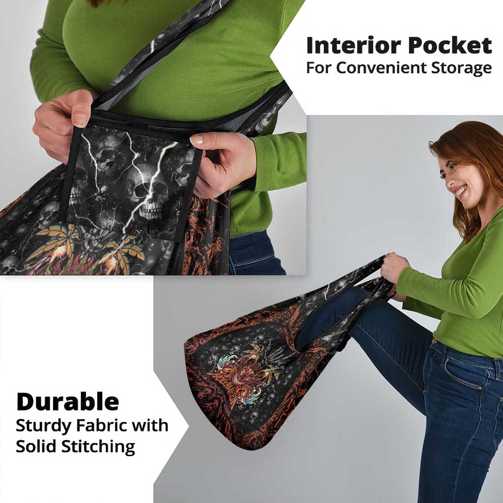 Aloha Halloween Grocery Bag Horror Tiki Heavy Metal Style - Polynesian Pride