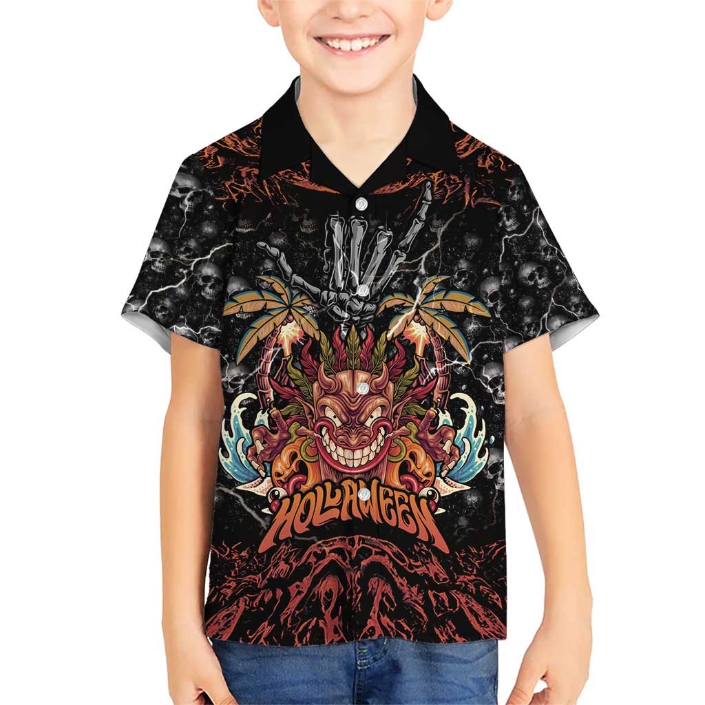 Aloha Halloween Hawaiian Shirt Horror Tiki Heavy Metal Style - Polynesian Pride