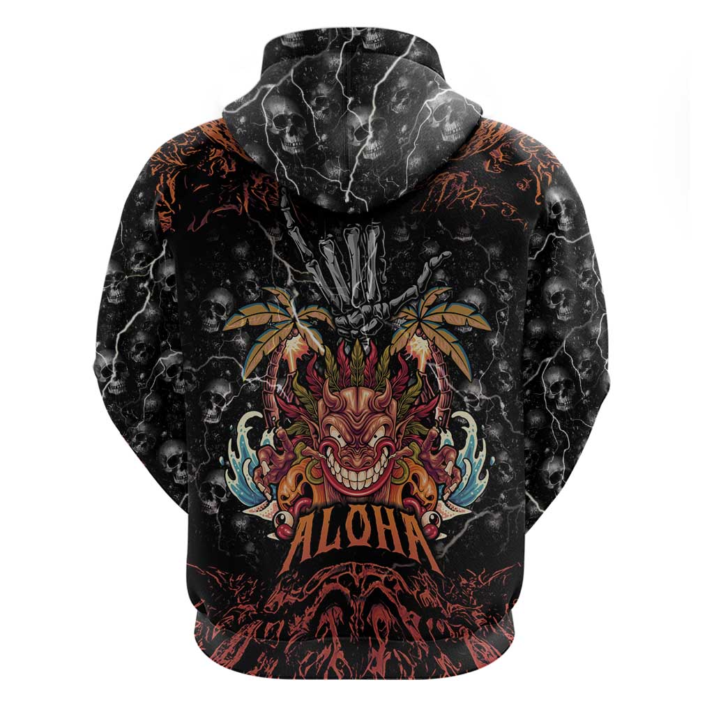 Aloha Halloween Hoodie Horror Tiki Heavy Metal Style - Polynesian Pride