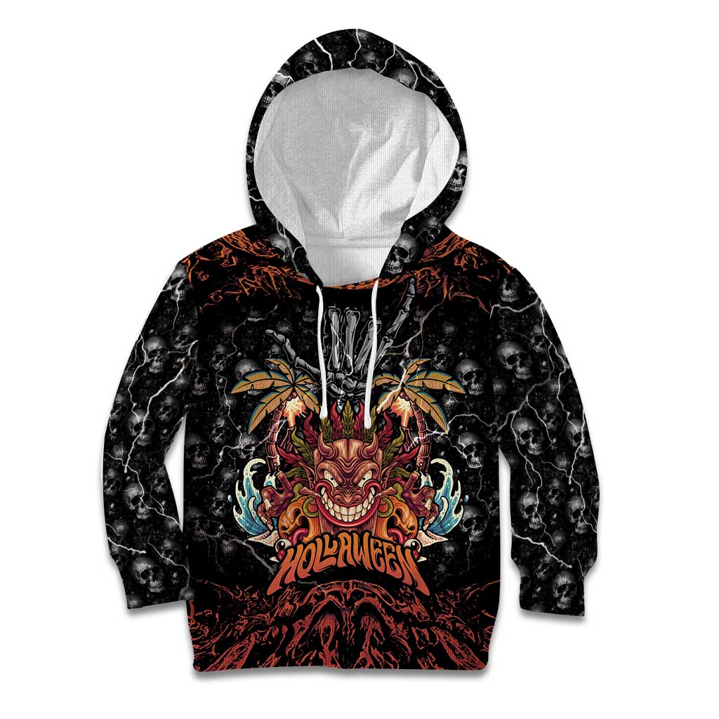 Aloha Halloween Kid Hoodie Horror Tiki Heavy Metal Style LT05 Hoodie Black - Polynesian Pride