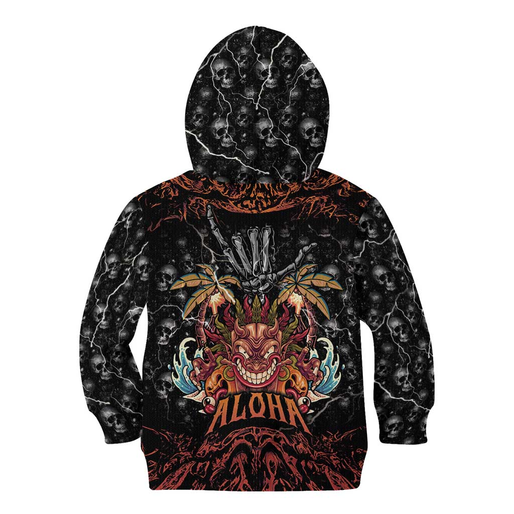 Aloha Halloween Kid Hoodie Horror Tiki Heavy Metal Style LT05 - Polynesian Pride