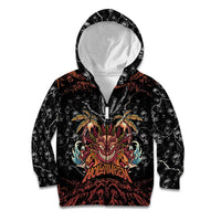 Aloha Halloween Kid Hoodie Horror Tiki Heavy Metal Style LT05 Zip Hoodie Black - Polynesian Pride