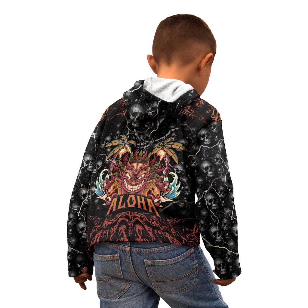 Aloha Halloween Kid Hoodie Horror Tiki Heavy Metal Style LT05 - Polynesian Pride