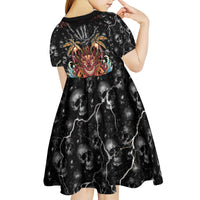 Aloha Halloween Kid Short Sleeve Dress Horror Tiki Heavy Metal Style - Polynesian Pride