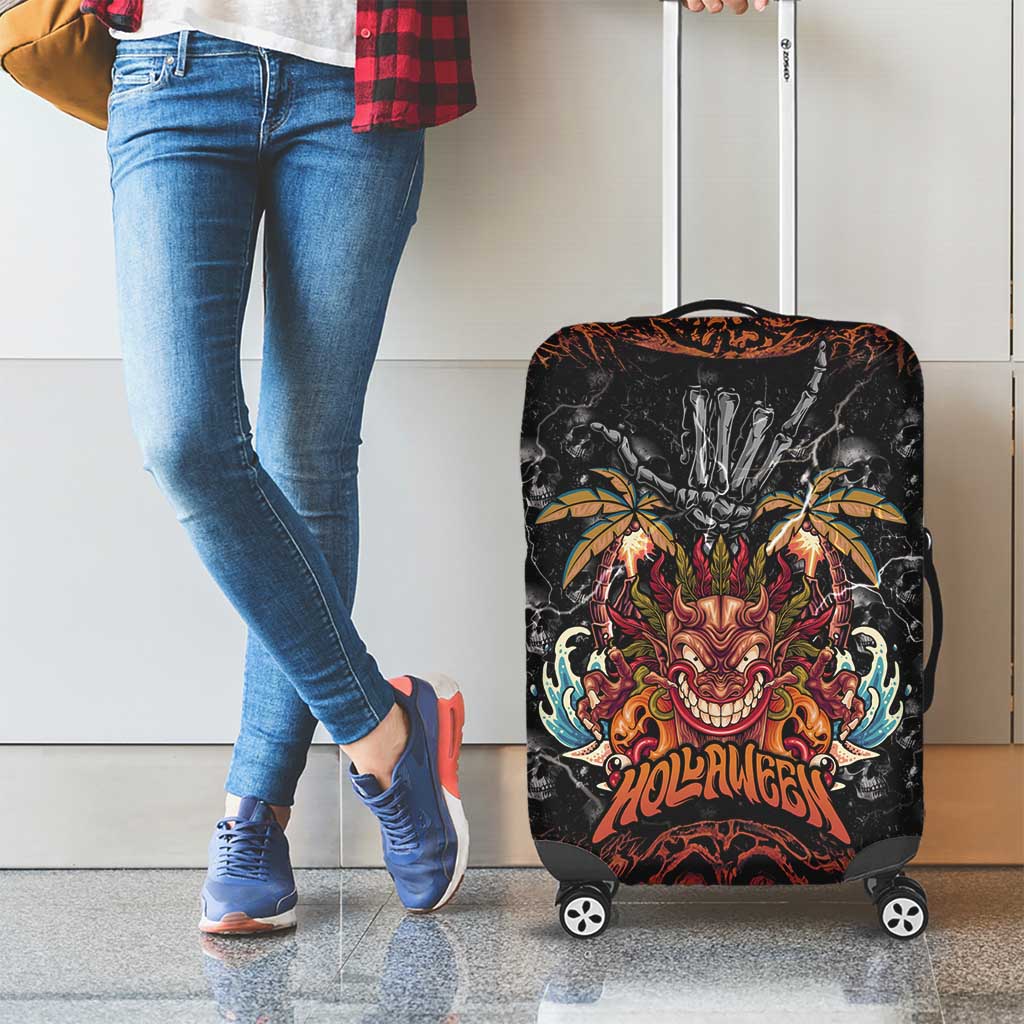 Aloha Halloween Luggage Cover Horror Tiki Heavy Metal Style - Polynesian Pride