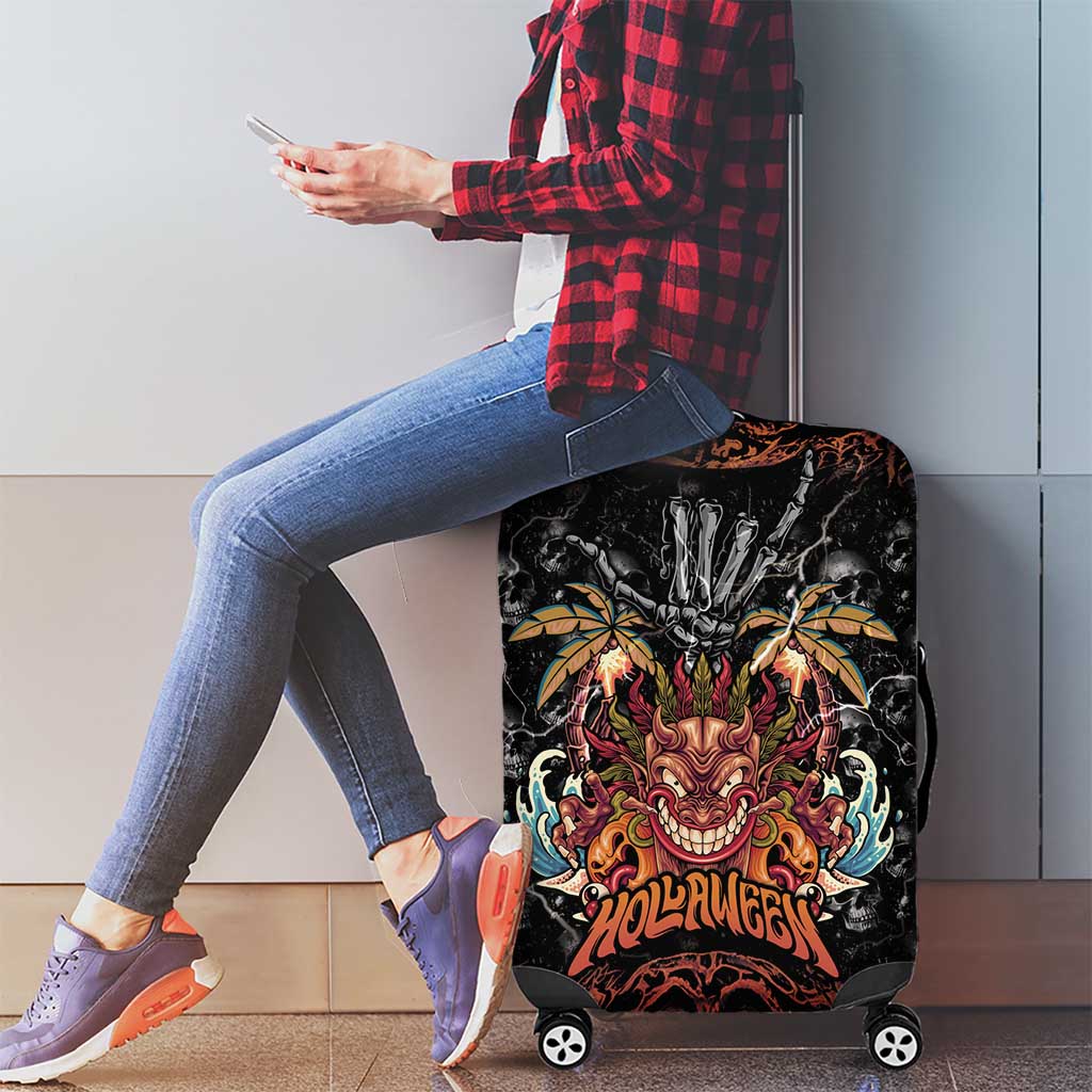 Aloha Halloween Luggage Cover Horror Tiki Heavy Metal Style - Polynesian Pride