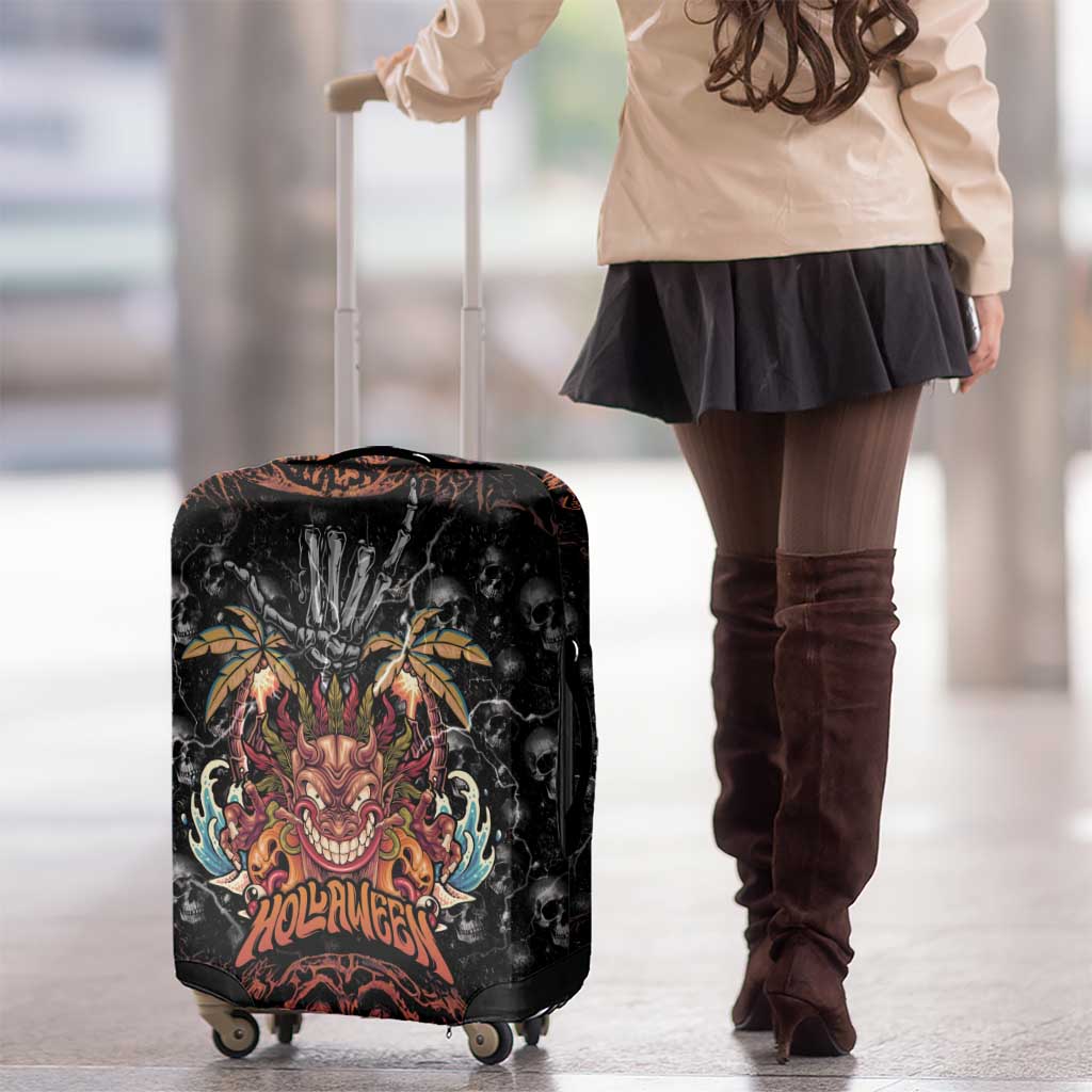 Aloha Halloween Luggage Cover Horror Tiki Heavy Metal Style - Polynesian Pride