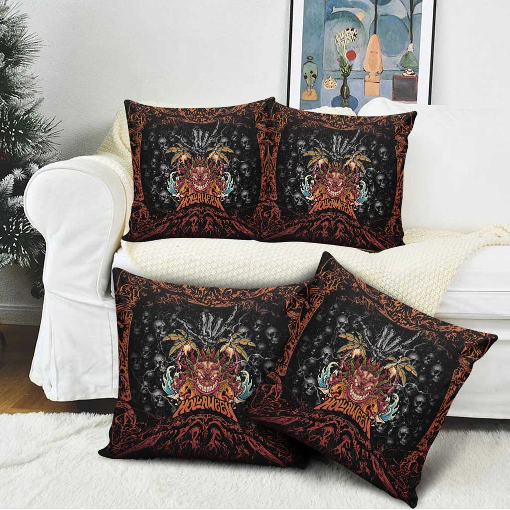 Aloha Halloween Pillow Cover Horror Tiki Heavy Metal Style - Polynesian Pride