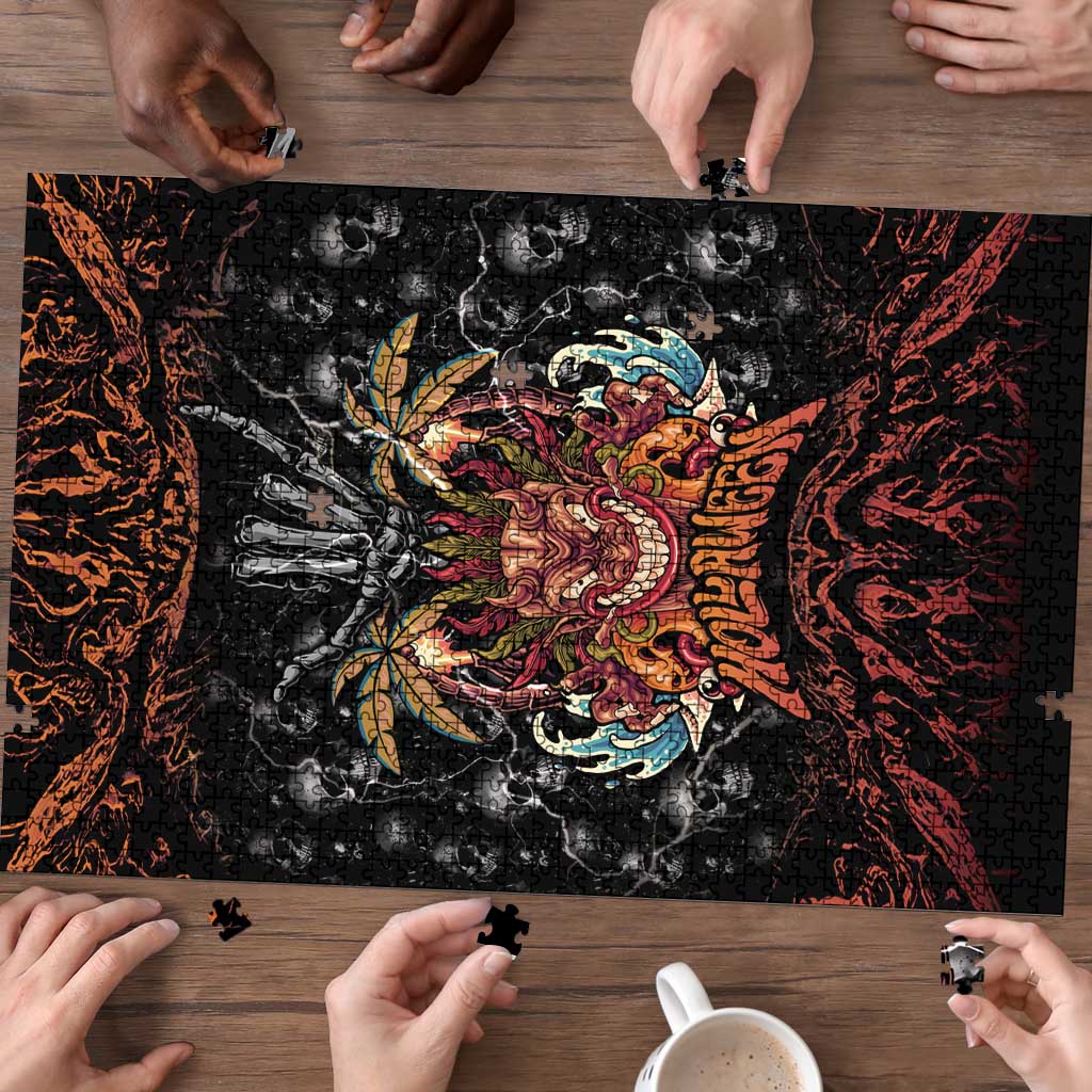 Aloha Halloween Puzzle Horror Tiki Heavy Metal Style - Polynesian Pride