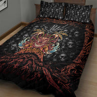 Aloha Halloween Quilt Bed Set Horror Tiki Heavy Metal Style - Polynesian Pride
