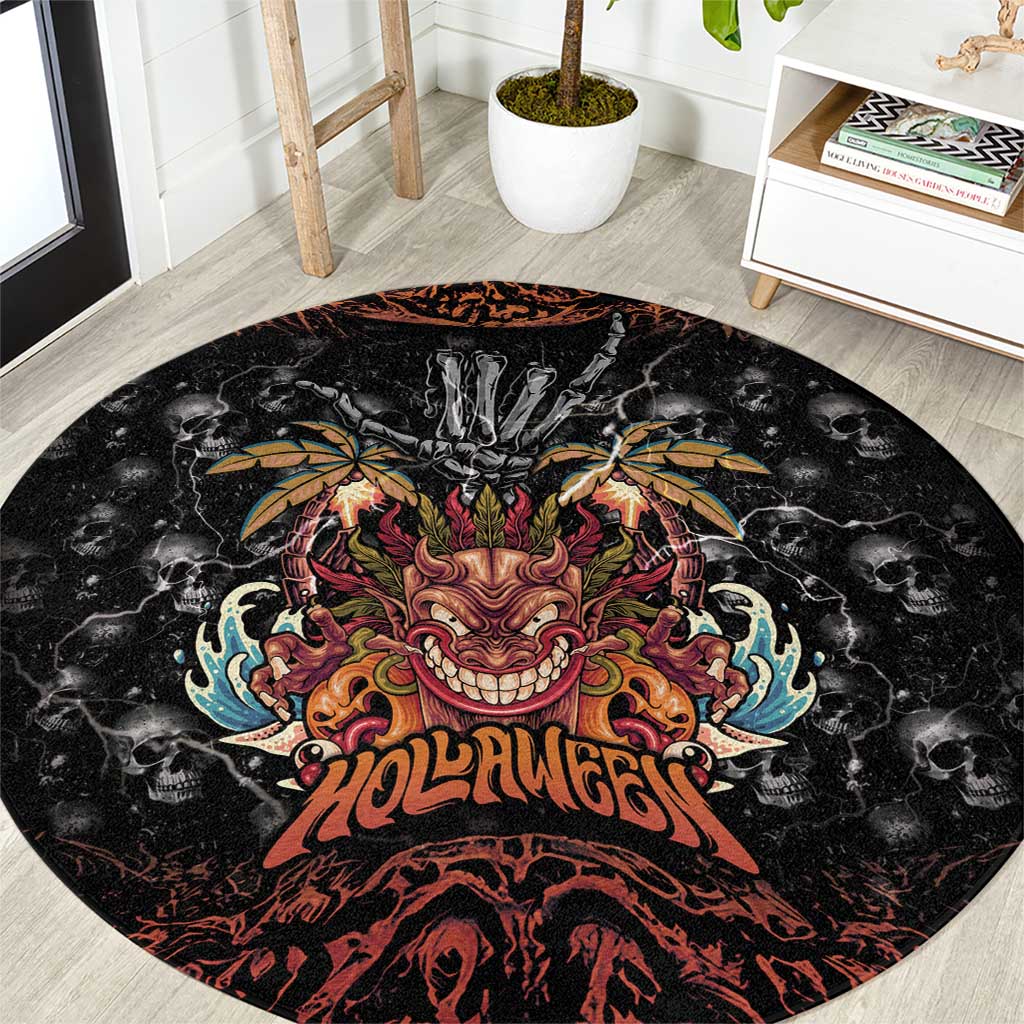 Aloha Halloween Round Carpet Horror Tiki Heavy Metal Style - Polynesian Pride